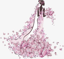 人物png免抠素材_新图网 https://ixintu.com 喜庆 女性 婚纱 捧花