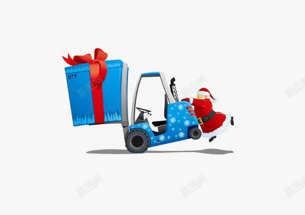 圣诞节送礼物png免抠素材_新图网 https://ixintu.com 卡车 圣诞老人 圣诞节 送礼物