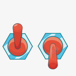 红色创意卡通装饰开关矢量图素材