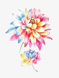 油画彩色花朵背景装饰素材