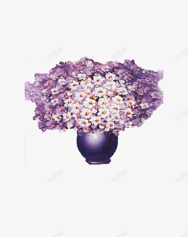 油画紫色艺术png免抠素材_新图网 https://ixintu.com 手绘 油画 油画素材 紫色花 花朵 装饰画