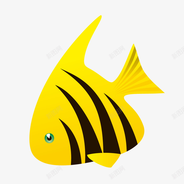 黄色黑条纹海洋鱼png免抠素材_新图网 https://ixintu.com 斑马鱼 海洋鱼 黄色 黑条纹