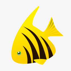 黄色黑条纹海洋鱼素材
