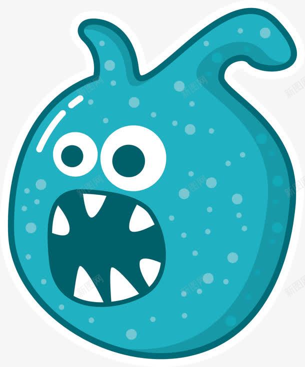 手绘细菌png免抠素材_新图网 https://ixintu.com 卡通 可爱 张嘴 手绘 细菌