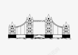 黑白伦敦塔桥素材