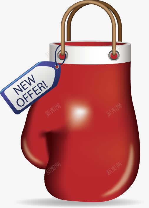 红色拳击手套png免抠素材_新图网 https://ixintu.com 促销 促销标签 拳击手套 红色 运动装备