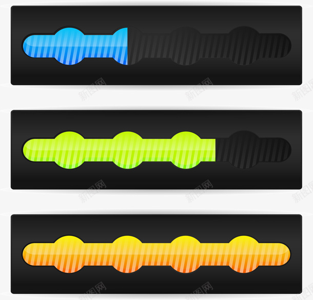 进度条矢量图eps免抠素材_新图网 https://ixintu.com 网页设计 进度条 黄色 矢量图