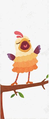 树上唱歌的小鸡png免抠素材_新图网 https://ixintu.com 网页卡通小动物