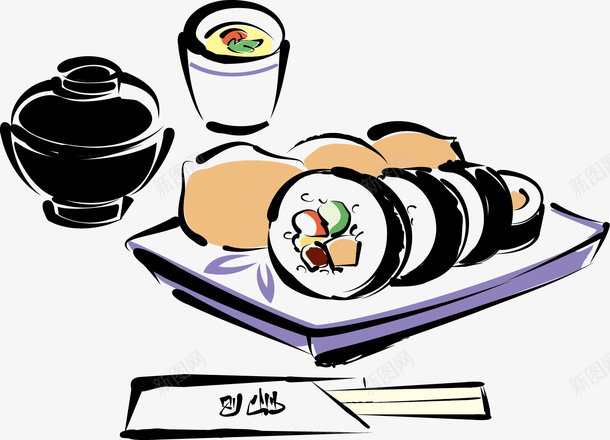 卡通料理寿司png免抠素材_新图网 https://ixintu.com png图片 卡通 寿司 料理 料理插图 美味