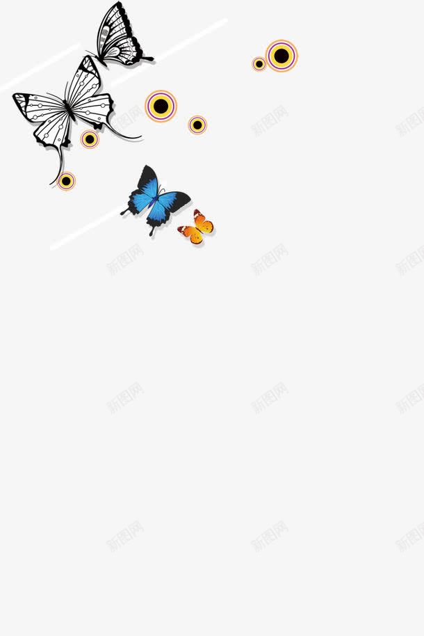 banner背景png免抠素材_新图网 https://ixintu.com 圆形 直线 蝴蝶