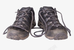 走路鞋实物系鞋带运动旧鞋高清图片