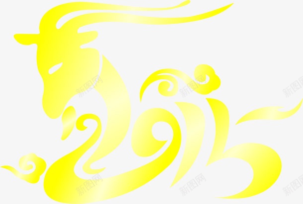 黄色渐变光效小羊png免抠素材_新图网 https://ixintu.com 渐变 黄色