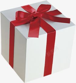 简单礼盒背景素材白色简单丝带礼盒高清图片