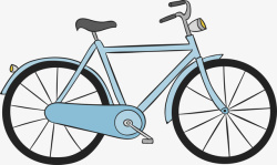 蓝色手绘横梁自行车矢量图素材