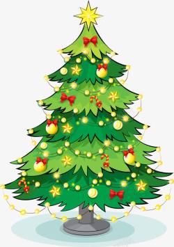 星星链子圣诞节绿色圣诞树高清图片