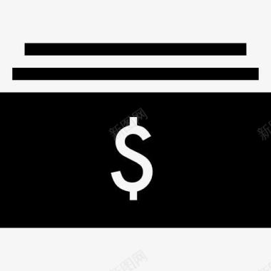 美元票据黑纸符号图标图标
