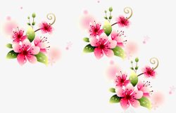 38妇女节粉色花朵素材