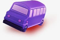 紫色卡通汽车图标图标