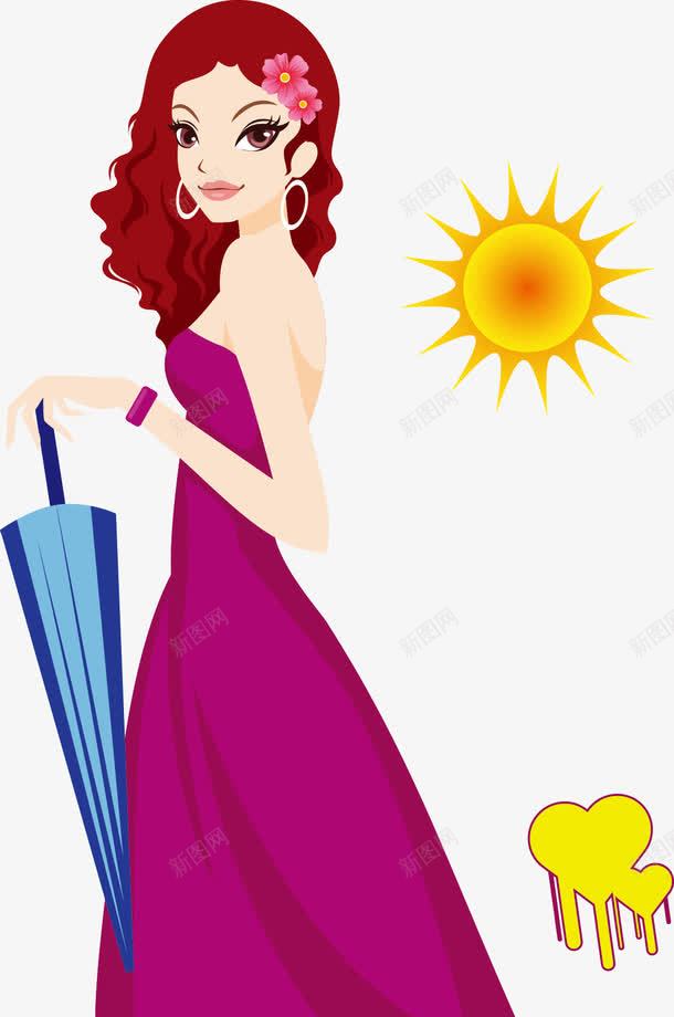 拿着太阳伞的时尚女性png免抠素材_新图网 https://ixintu.com 夏日 太阳 女性 时尚