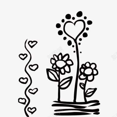 黑白花朵图标图标