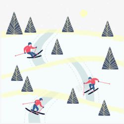 滑雪运动素材