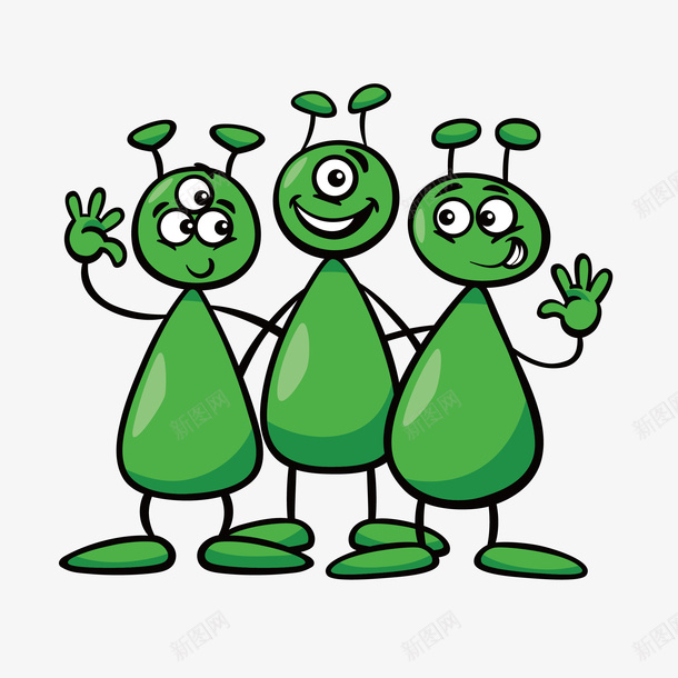 三个绿色的外星人矢量图eps免抠素材_新图网 https://ixintu.com PNG外星人 三个绿色 外星人 外星人PNG 绿色 绿色外星人 矢量图