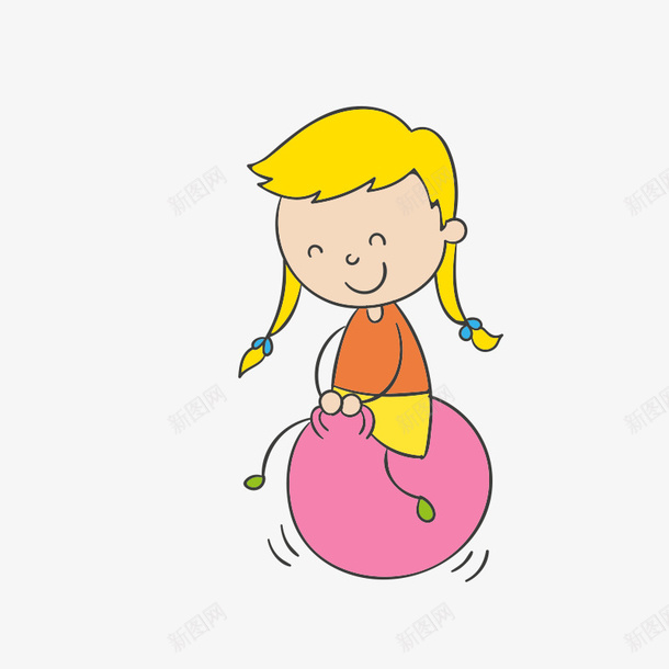 坐在气球上的小女孩png免抠素材_新图网 https://ixintu.com 儿童 卡通人物 小女孩 气球