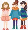 卡通可爱三个小女孩png免抠素材_新图网 https://ixintu.com 卡通 可爱 女孩