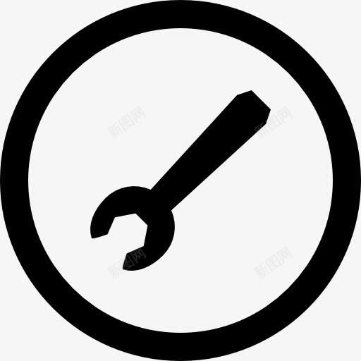 扳手斜工具在圆形按钮图标png_新图网 https://ixintu.com metrize 圆 圆形 工具 工具和用具 扳手 斜 符号