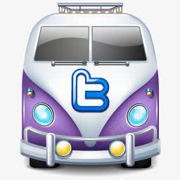 Twitter总线紫色图标图标