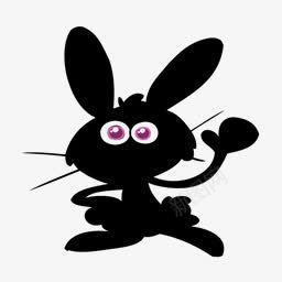 小黑兔摆手图标图标