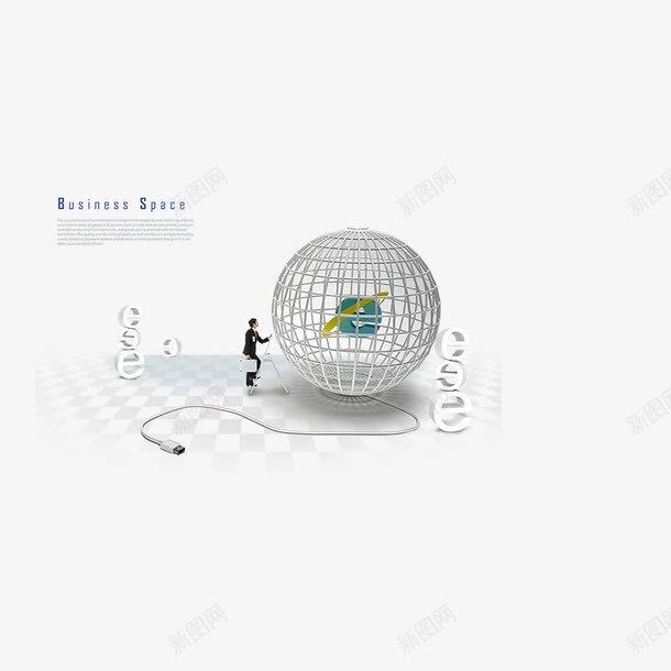 白色空心球型带插头图标png_新图网 https://ixintu.com ppt 现代 科技 金融