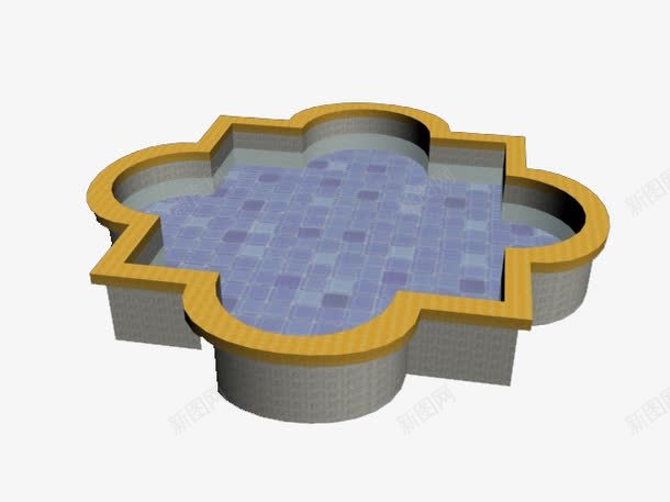 游泳池模型元素png免抠素材_新图网 https://ixintu.com 元素 模型 游泳池 设计
