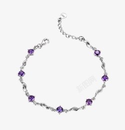 紫宝石纯银手链素材