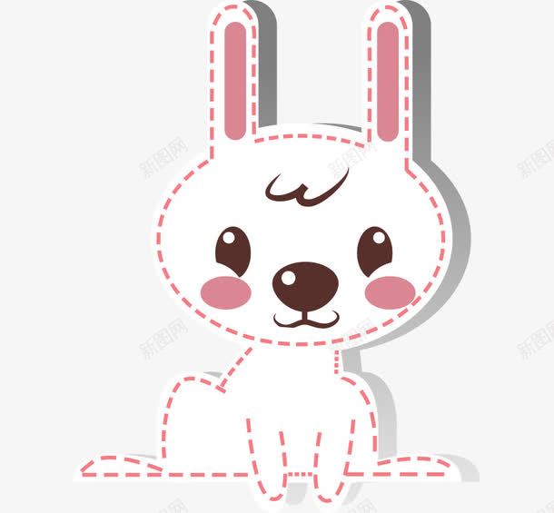 卡通手绘兔子正面png免抠素材_新图网 https://ixintu.com 卡通的动物 手绘的兔子