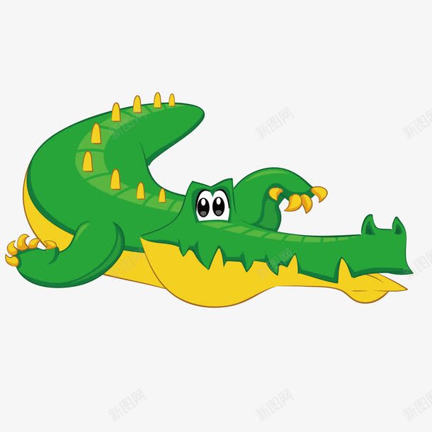 卡通可爱鳄鱼png免抠素材_新图网 https://ixintu.com 卡通可爱 卡通鳄鱼 绿色