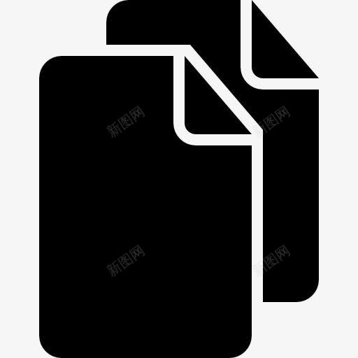 两黑纸的符号图标png_新图网 https://ixintu.com 两 山楂 文档 文档填充表 象征了界面 黑色