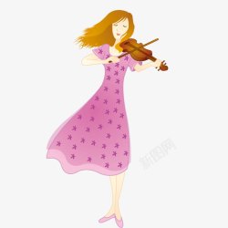 拉手提琴的女孩素材