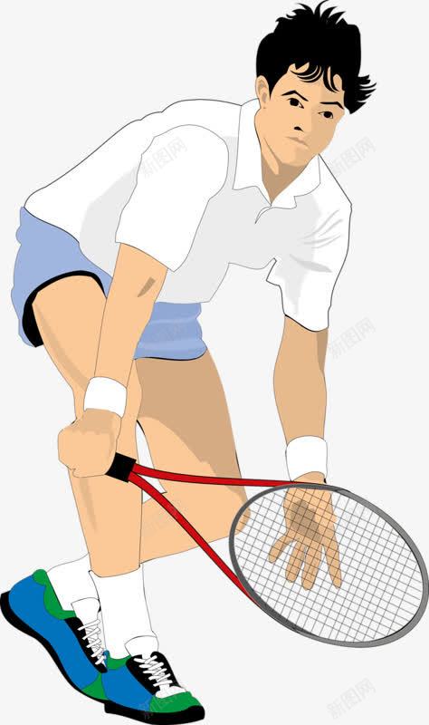 网球运动员png免抠素材_新图网 https://ixintu.com 球拍 男士 白色 短裤