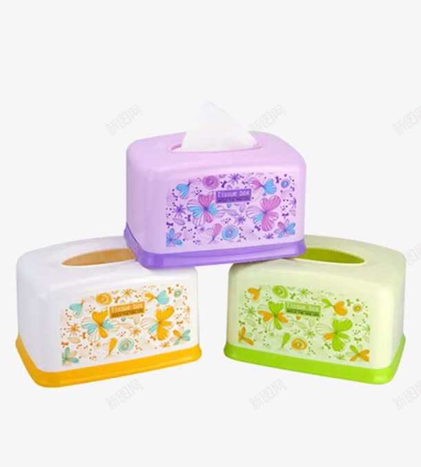 三个蝴蝶纸巾盒png免抠素材_新图网 https://ixintu.com 三个 产品实物 抽纸 纸巾盒 蝴蝶