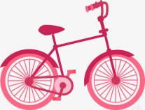 卡通自行车png免抠素材_新图网 https://ixintu.com 交通工具 单车 粉色 红色 自行车