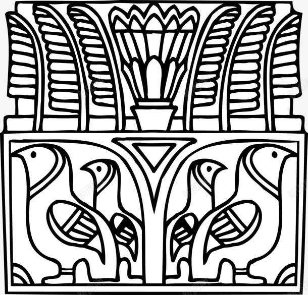 埃及神像水鸟png免抠素材_新图网 https://ixintu.com 埃及 埃及图腾人像 复古 线条