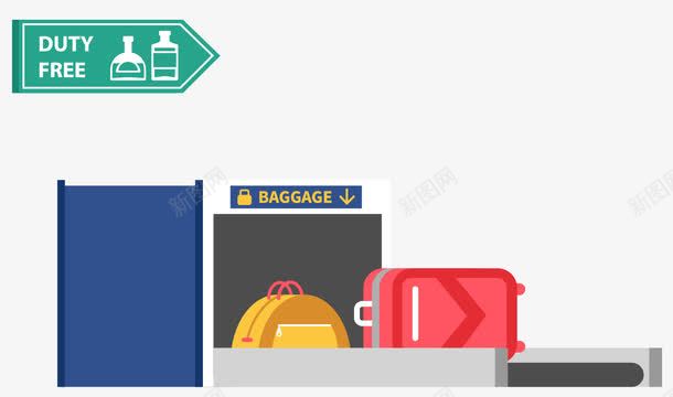 传输带上的行李png免抠素材_新图网 https://ixintu.com 传输带 检查 行李