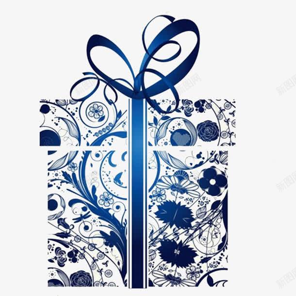 蓝色丝带礼物盒元素png免抠素材_新图网 https://ixintu.com 丝带 矢量元素 礼物盒 蓝色