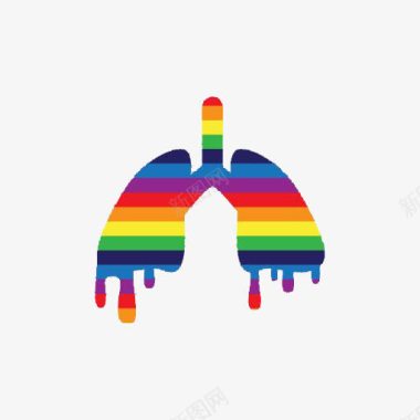 彩色肺部图标图标