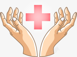 红十字救护援手矢量图素材