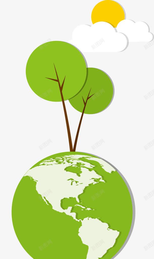卡通绿色环保地球小树png免抠素材_新图网 https://ixintu.com 卡通 地球 小树 环保 绿色