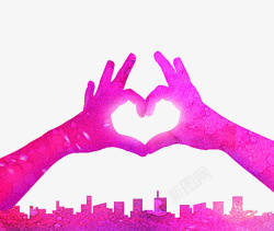 紫爱心手组成的爱心高清图片