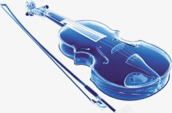 卡通蓝色小提琴素材