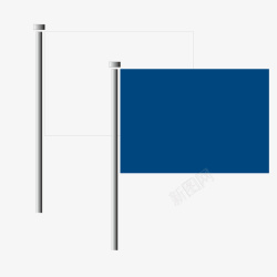 质感白色蓝色商务旗子矢量图素材